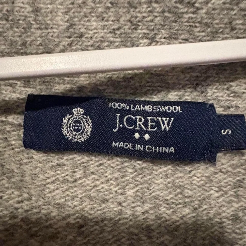 J Crew 100% lambs‎ wool grey cardigan slight oversized fit small
